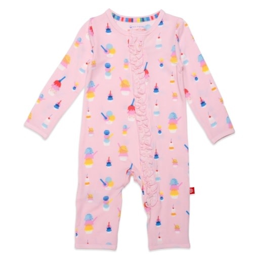 Magnetic Me PINK SUNDAE FUNDAY COVERALL WITH RUFFLES