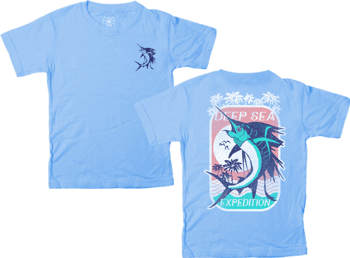 Wes And Willy F/B Deep Sea Pigment SS Tee UNC Blue