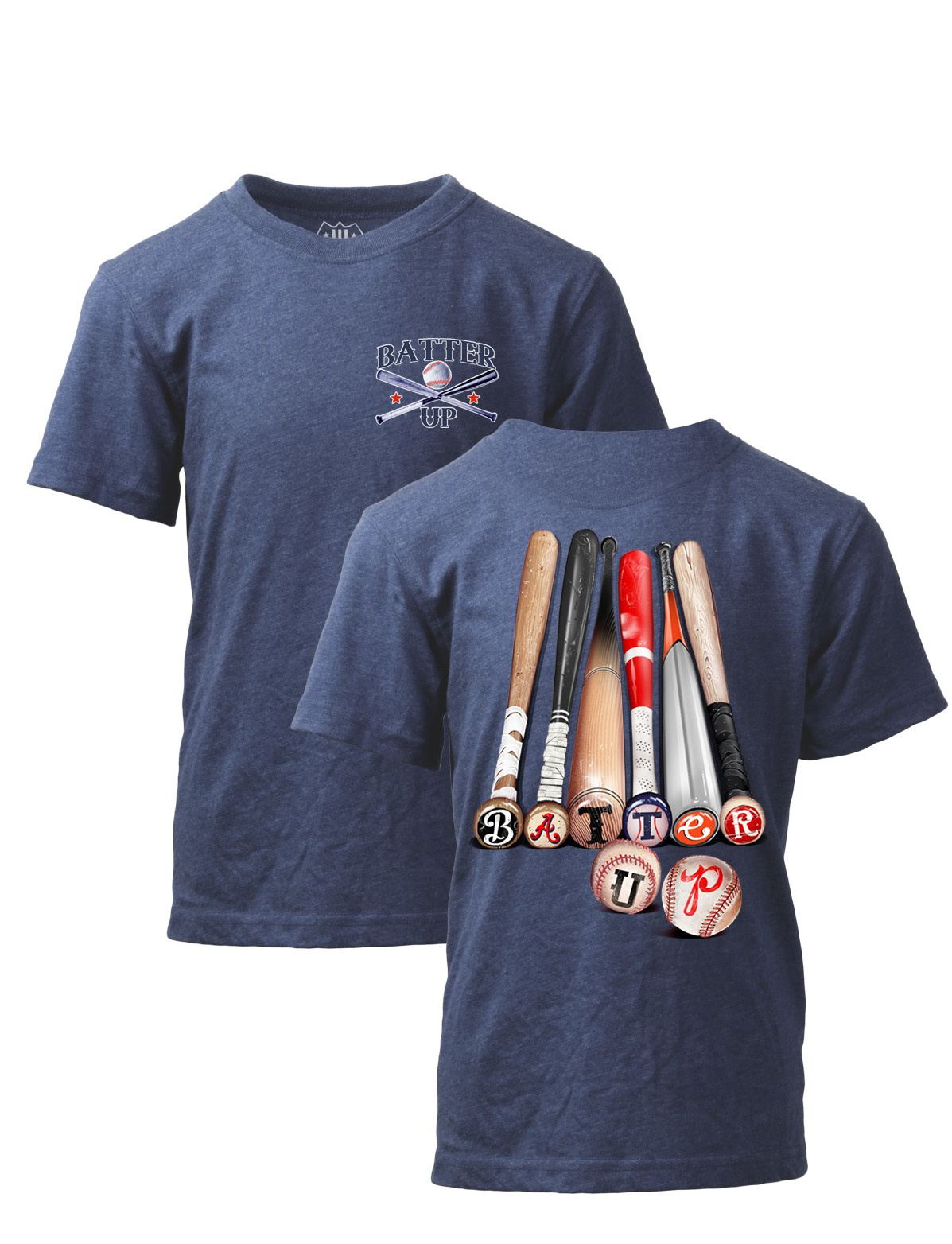 Wes And Willy F/B Batter Up SS Tee Midnight Blend