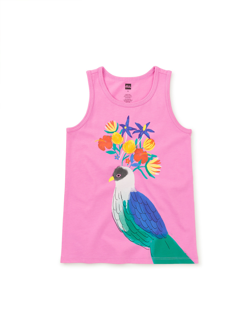 Tea Collection Floral Turaco Graphic Tank Perennial Pink