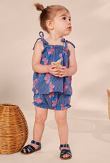Tea Collection Tie Shoulder Baby Set Wavy Plumeria