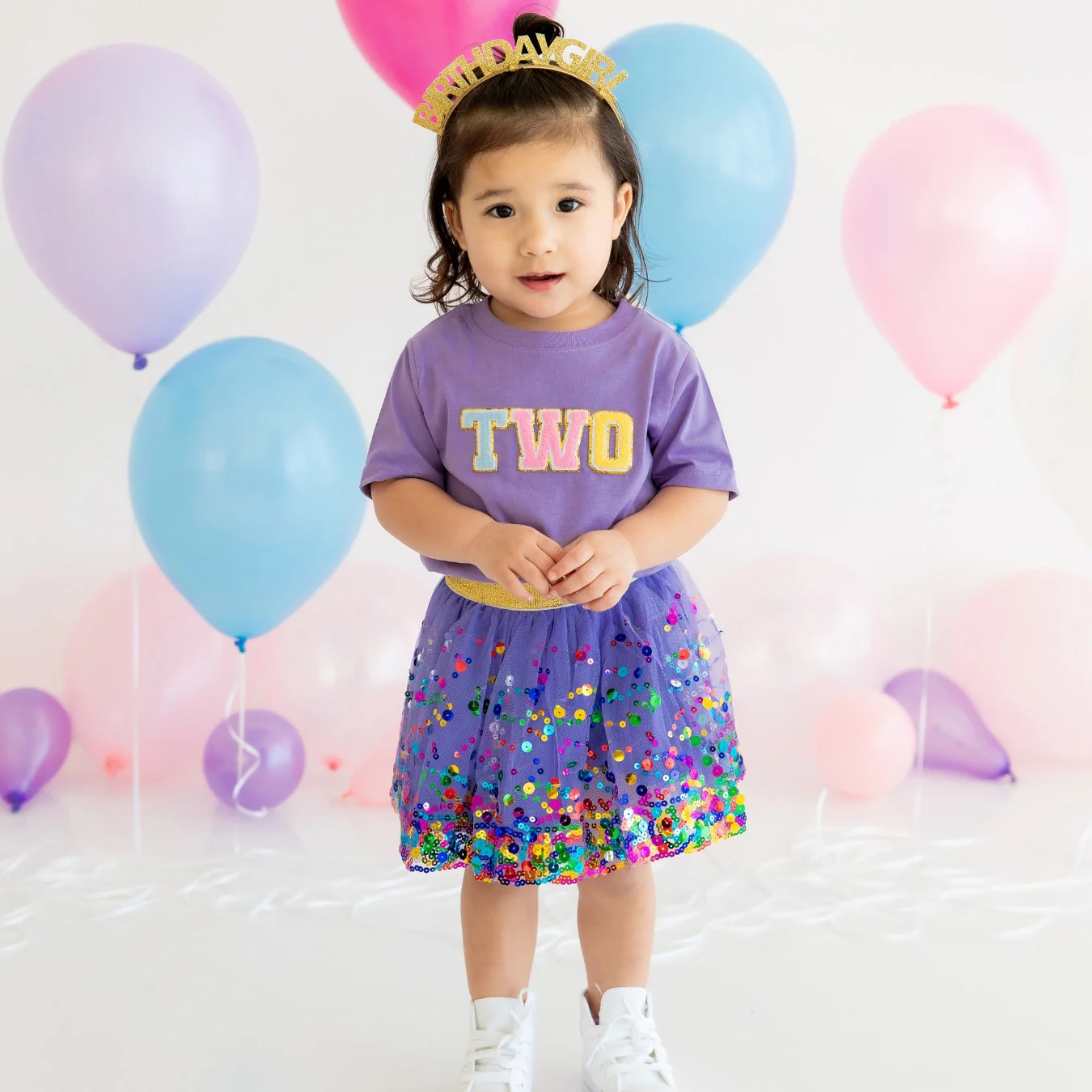 Sweet Wink Second Birthday Patch Short Sleeve T-Shirt Lavender