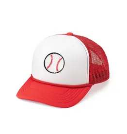 Sweet Wink Baseball Patch Trucker Hat - Red/White