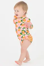 Ruffle Butts/Rugged Butts LS One Piece Rash Guard Swimsuit Orange You the Sweetest
