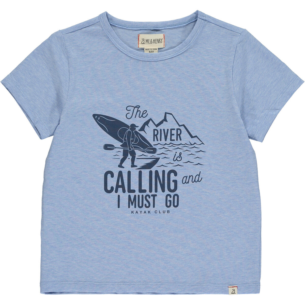 Me & Henry Falmouth Pale Blue The River is Calling Graphic Tee