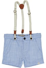 Me & Henry Captain Blue Heathered Shorts w/ Removable Suspenders