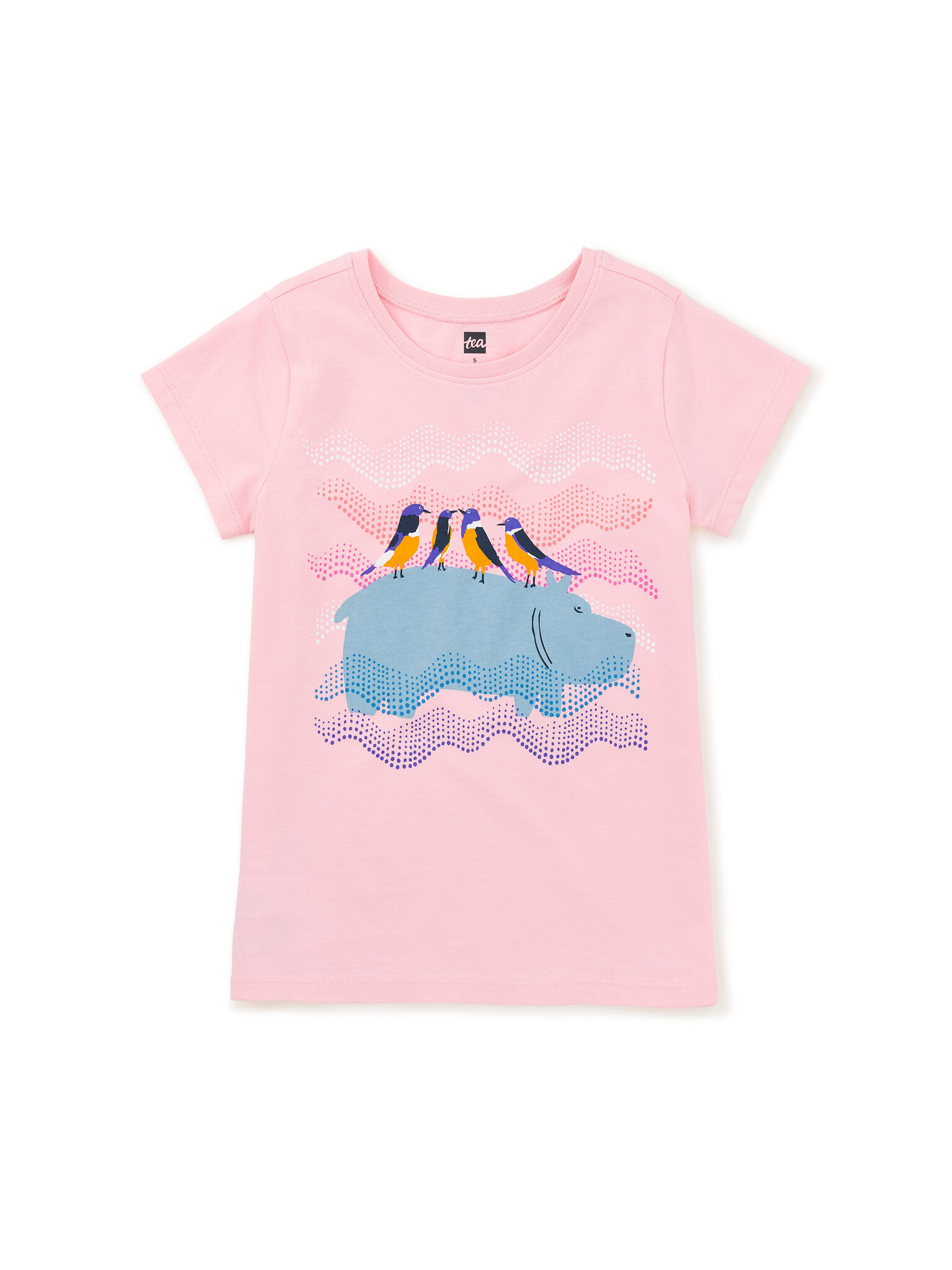 Tea Collection Hippo & Friends Graphic Tee Blossom Pink