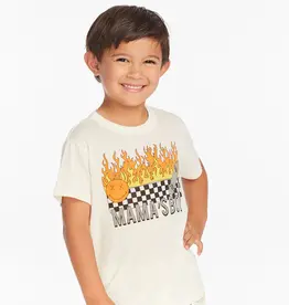 Chaser Mama's Boy Flame Graphic T-Shirt Coconut Milk