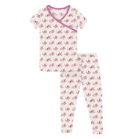 Kickee Pants Print Short Sleeve Kimono Pajama Set Natural Axolotl Party