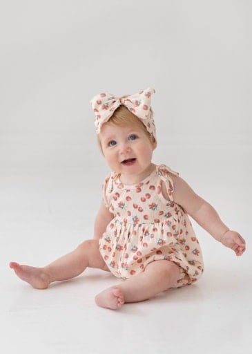 Mabel and Honey | Isobella and Chloe Strawberry Sweetheart Romper