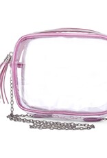iscream Pink Metallic Clear Crossbody
