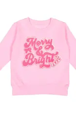 Sweet Wink Merry and Bright Patch Christmas Sweatshirt Pink