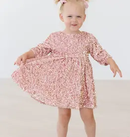 Mila & Rose Rose Gold Velvet Sequin Dress