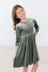 Mila & Rose Sage Velvet Twirl Dress