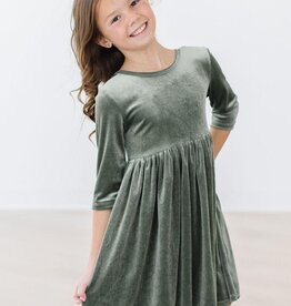 Mila & Rose Sage Velvet Twirl Dress