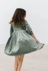 Mila & Rose Sage Velvet Twirl Dress