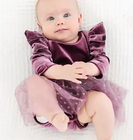 Mila & Rose Amethyst Velvet Tutu Bodysuit