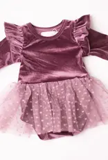 Mila & Rose Amethyst Velvet Tutu Bodysuit