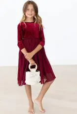 Mila & Rose Cranberry Velvet Tutu Dress