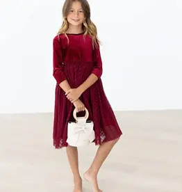Mila & Rose Cranberry Velvet Tutu Dress
