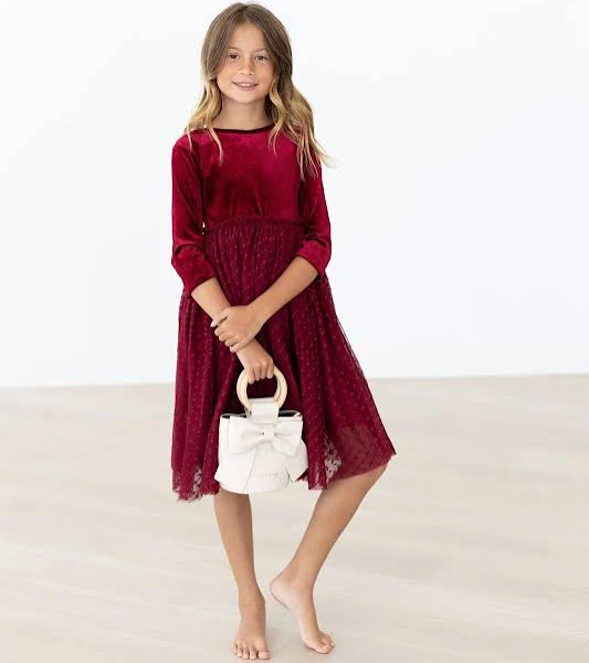 Mila & Rose Cranberry Velvet Tutu Dress