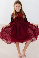 Mila & Rose Cranberry Velvet Tutu Dress