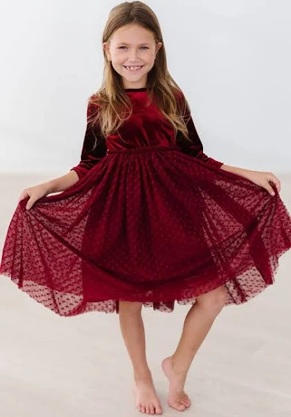 Mila & Rose Cranberry Velvet Tutu Dress