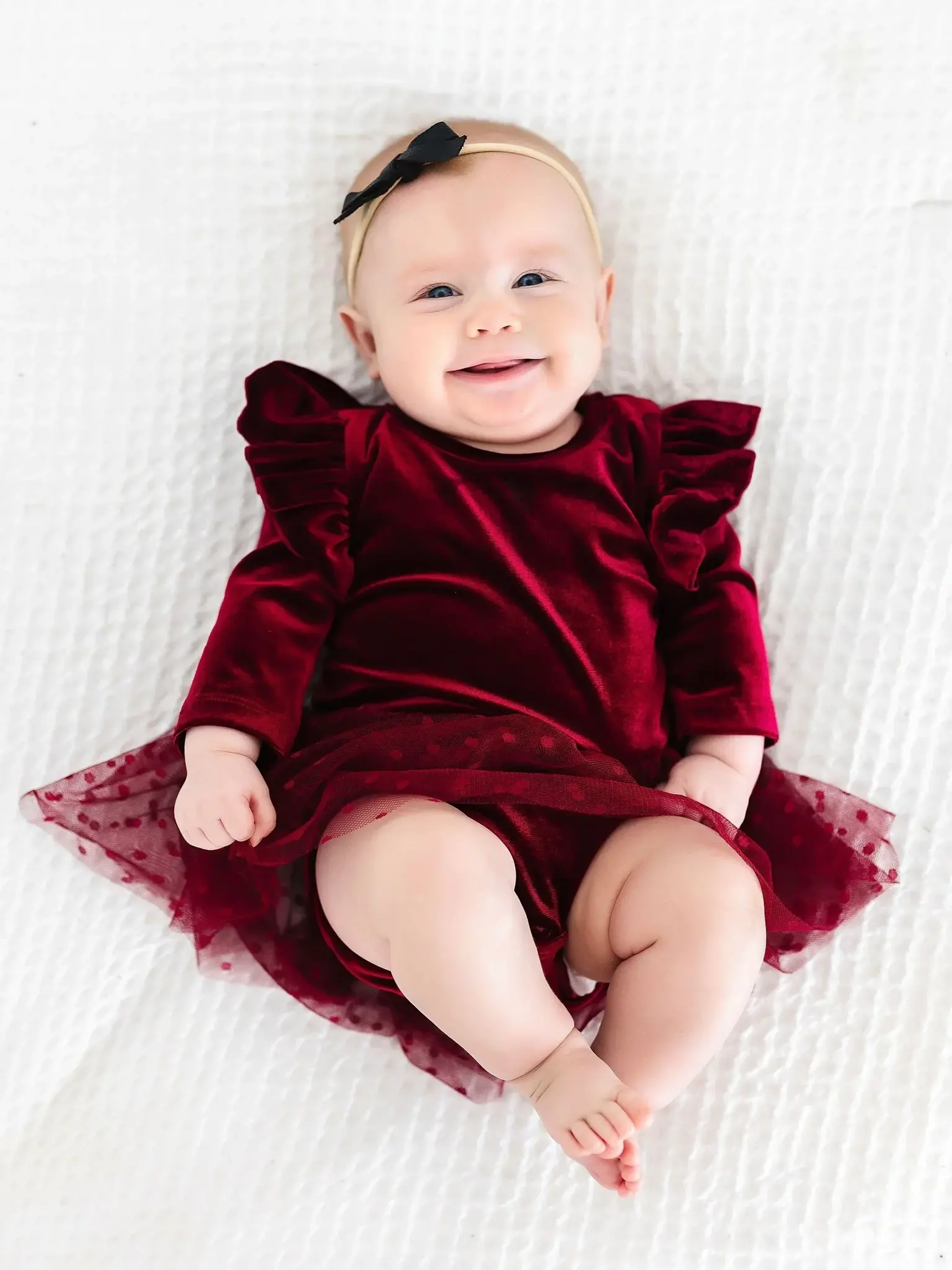 Mila & Rose Cranberry Velvet Tutu Bodysuit