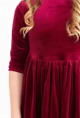 Mila & Rose Cranberry Velvet Twirl Dress