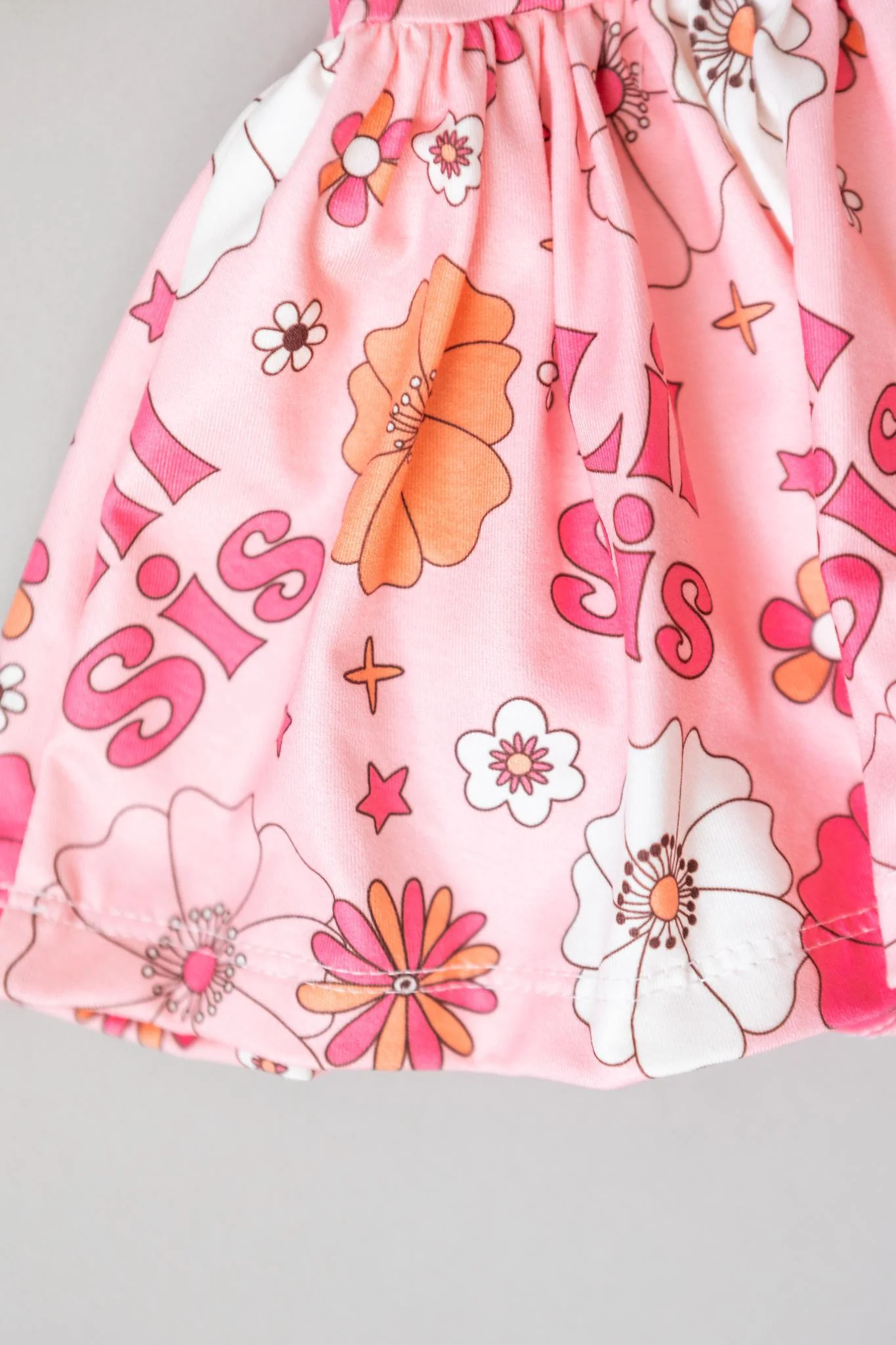 Mila & Rose Lil Sis Floral 3/4 Twirl Bodysuit