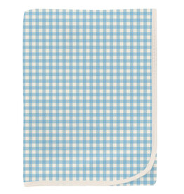 Kickee Pants Print Swaddling Blanket Seaside Blue Gingham