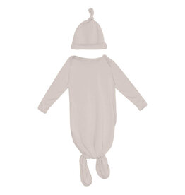 Kickee Pants Knotted Layette Gown & Hat Set Latte
