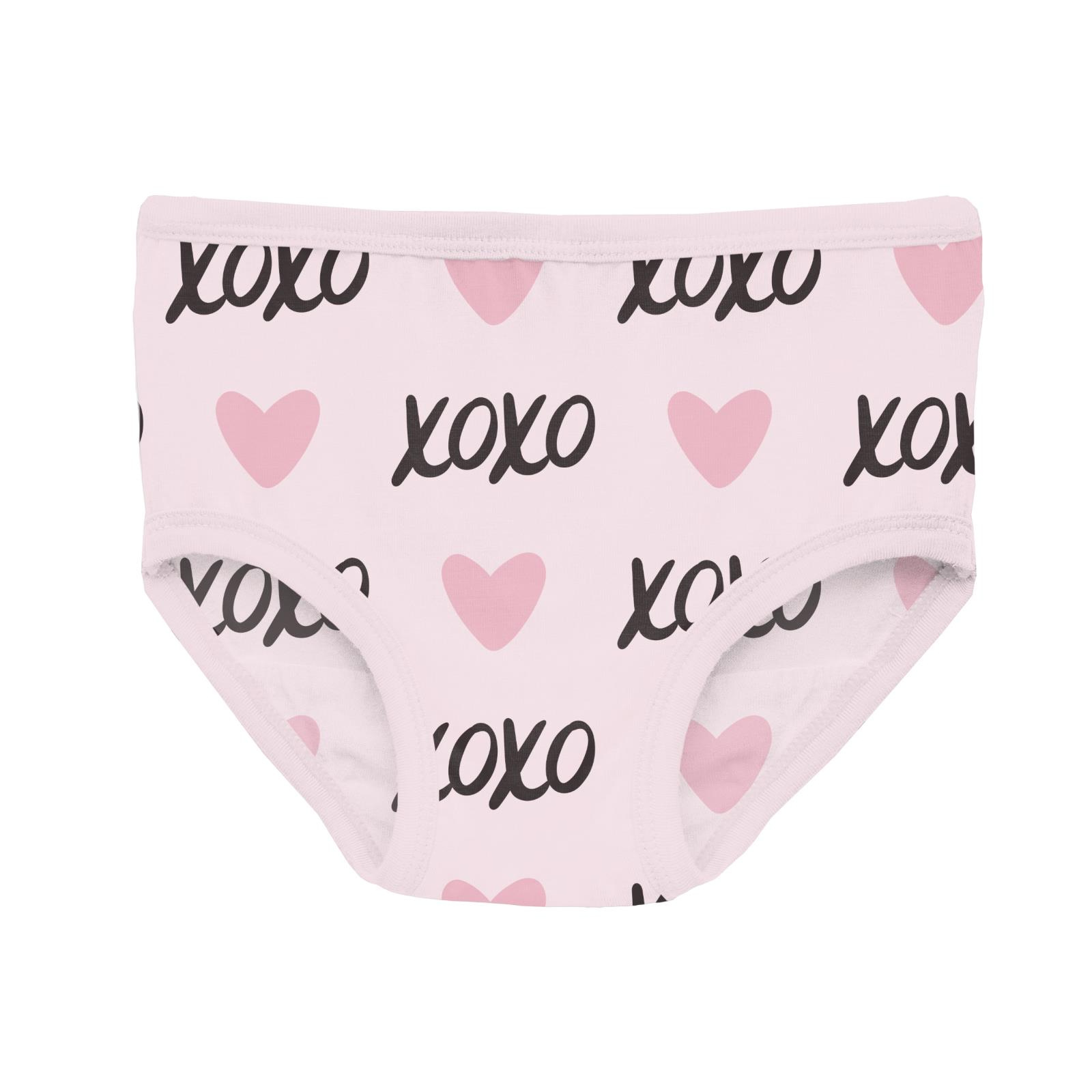 Kickee Pants Print Girl's Underwear Set of 3 Shrinking Violet XOXO, Cake Pop & Cake Pop Gingham