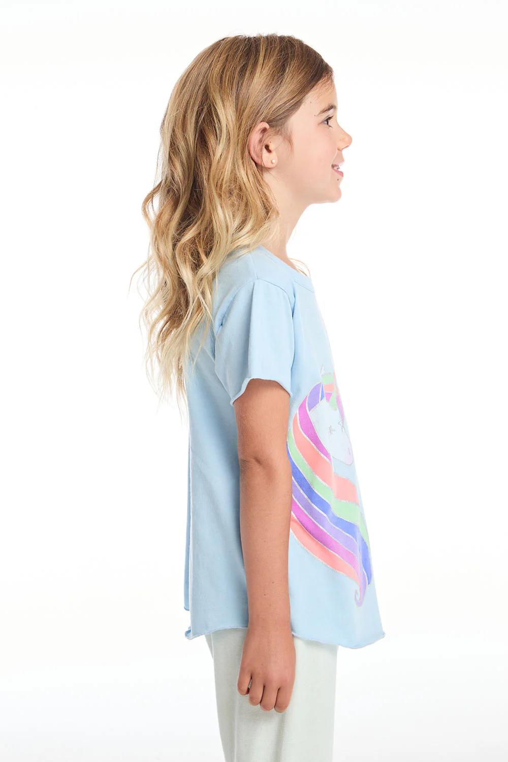 Chaser Clear Sky Reflected Rainbow Unicorns Jersey SS Shirtail Tee