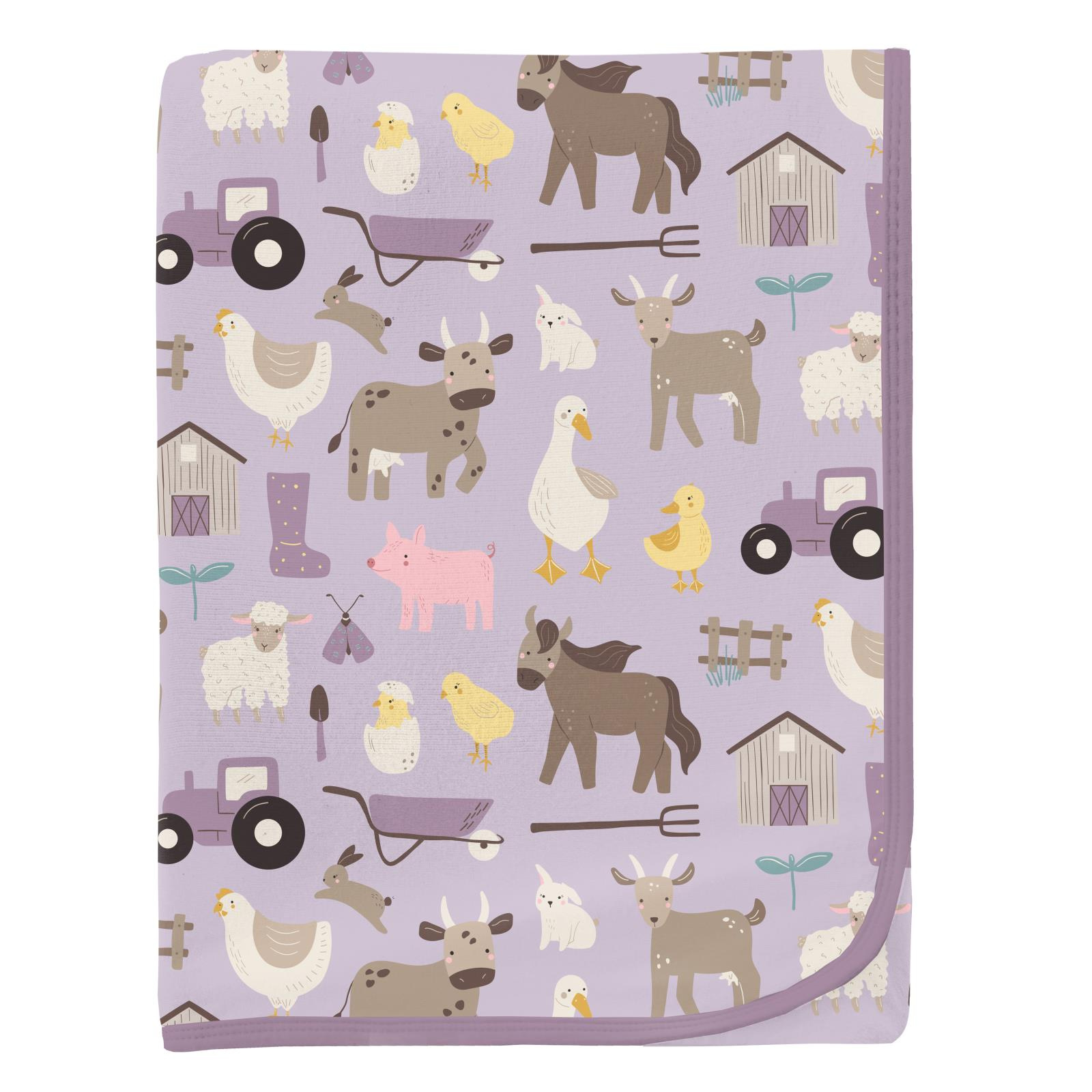 Kickee Pants Print Swaddling Blanket Thistle Morning on the Farm