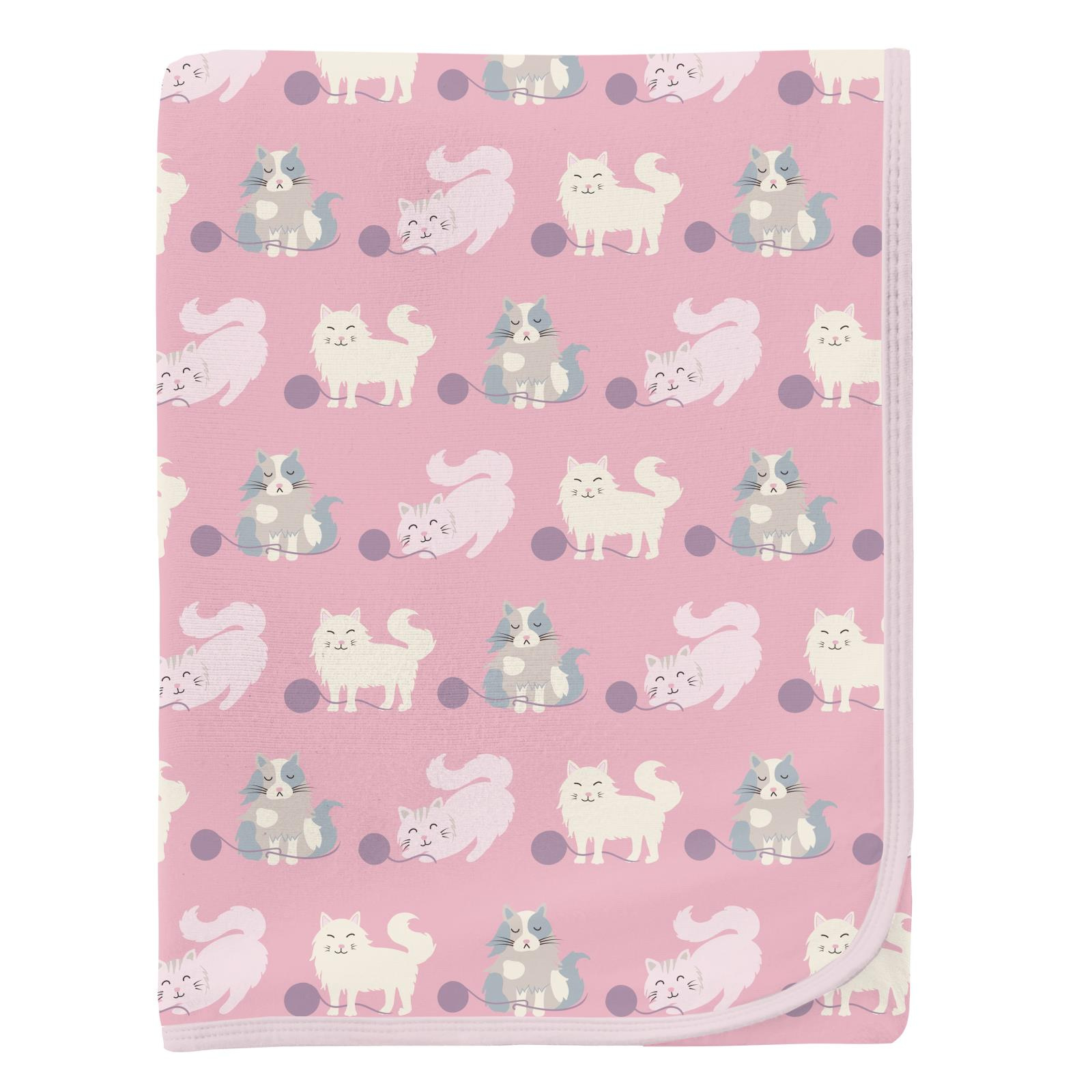 Kickee Pants Print Swaddling Blanket Cake Pop Cats and Yarn