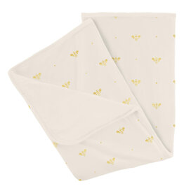 Kickee Pants Print Stroller Blanket Gold Bees