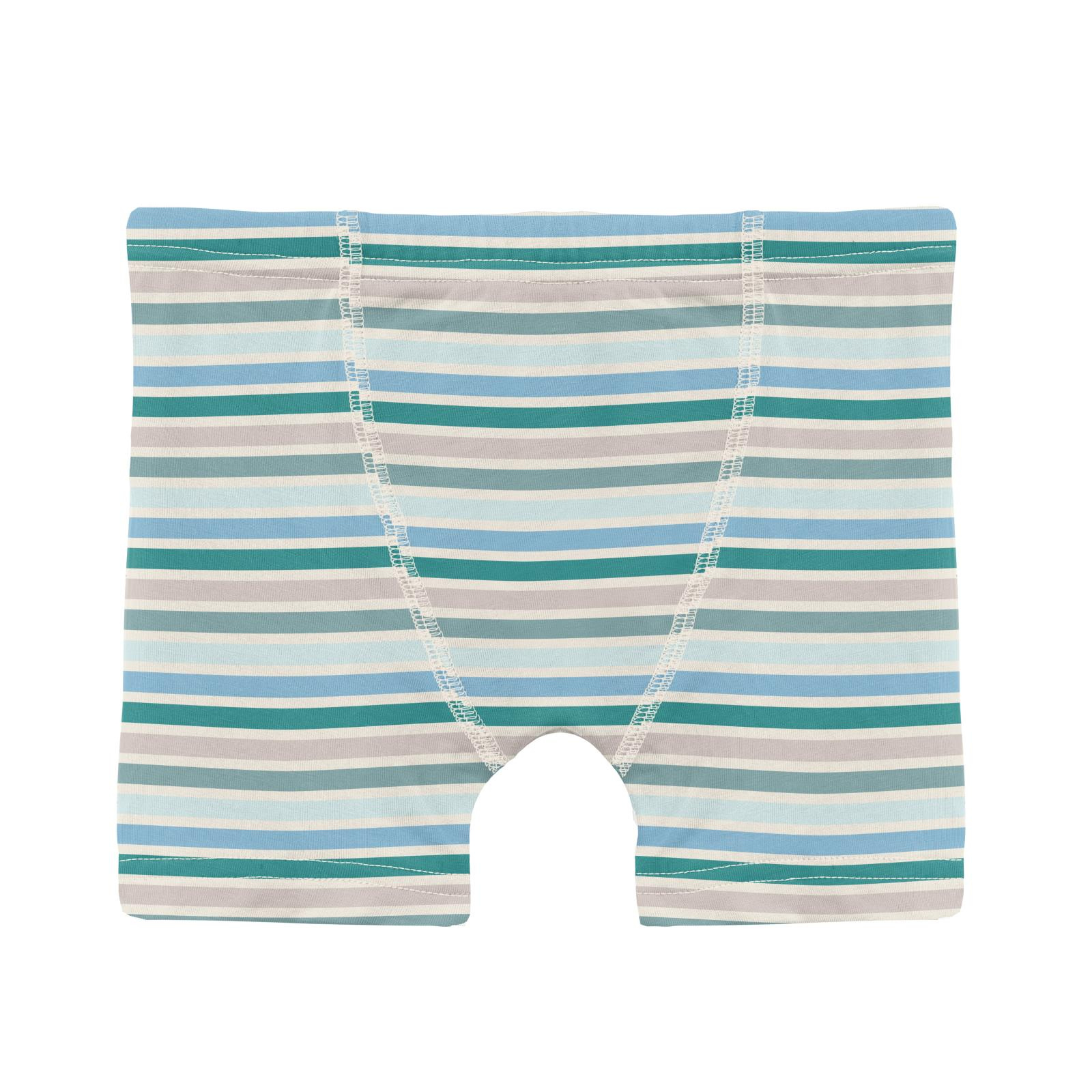 Kickee Pants Print Boxer Brief Set of 3 Lakeside Stripe, Agave & Natural Dogs