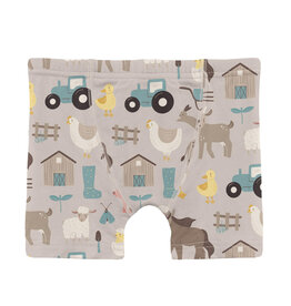 Kickee Pants Print Boy's Boxer Brief Latte Morning on the Farm