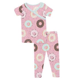 Kickee Pants Print Short Sleeve Scallop Kimono Pajama Set Cake Pop Donuts and Sprinkles