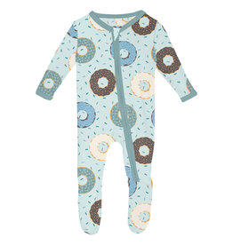 Kickee Pants Print Footie with 2 Way Zipper Fresh Air Donuts and Sprinkles
