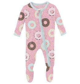 Kickee Pants Print Muffin Ruffle Footie with 2 Way Zipper Cake Pop Donuts and Sprinkles