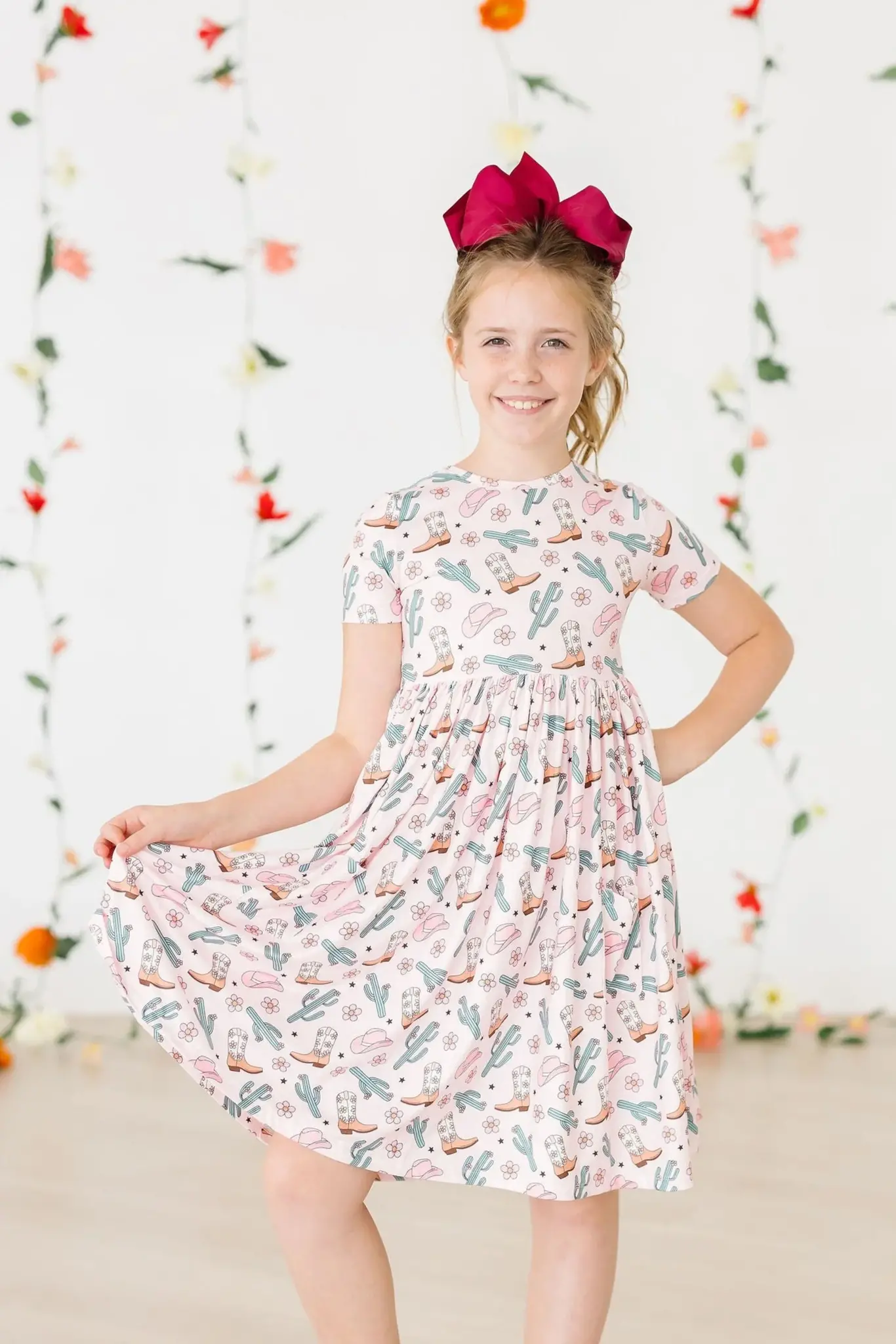 Mila & Rose Cactus Cowgirl SS Pocket Twirl Dress