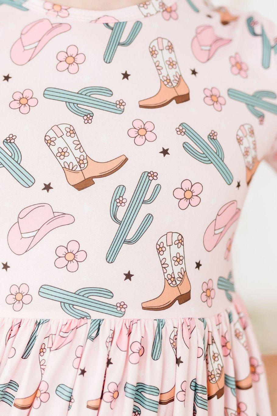 Mila & Rose Cactus Cowgirl SS Pocket Twirl Dress