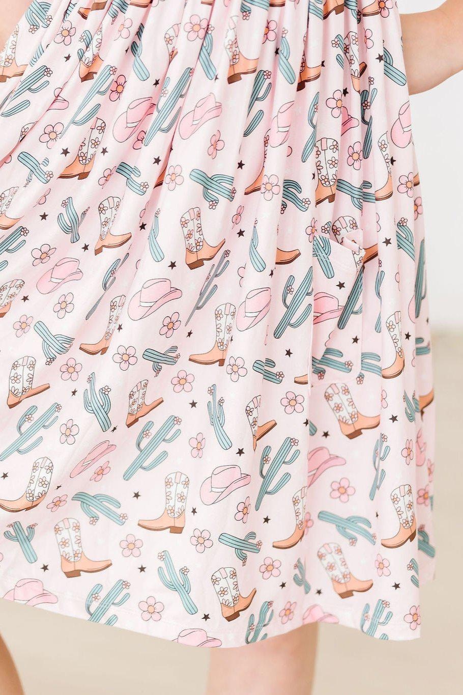 Mila & Rose Cactus Cowgirl SS Pocket Twirl Dress