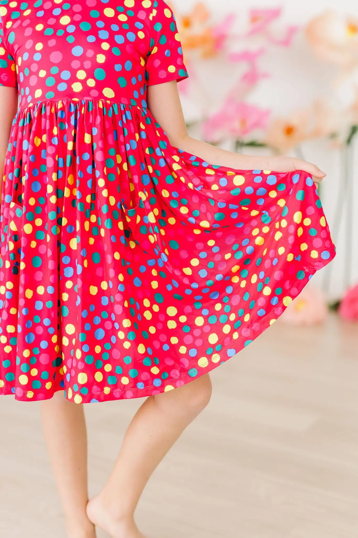 Mila & Rose Polka Dot Party SS Pocket Twirl Dress