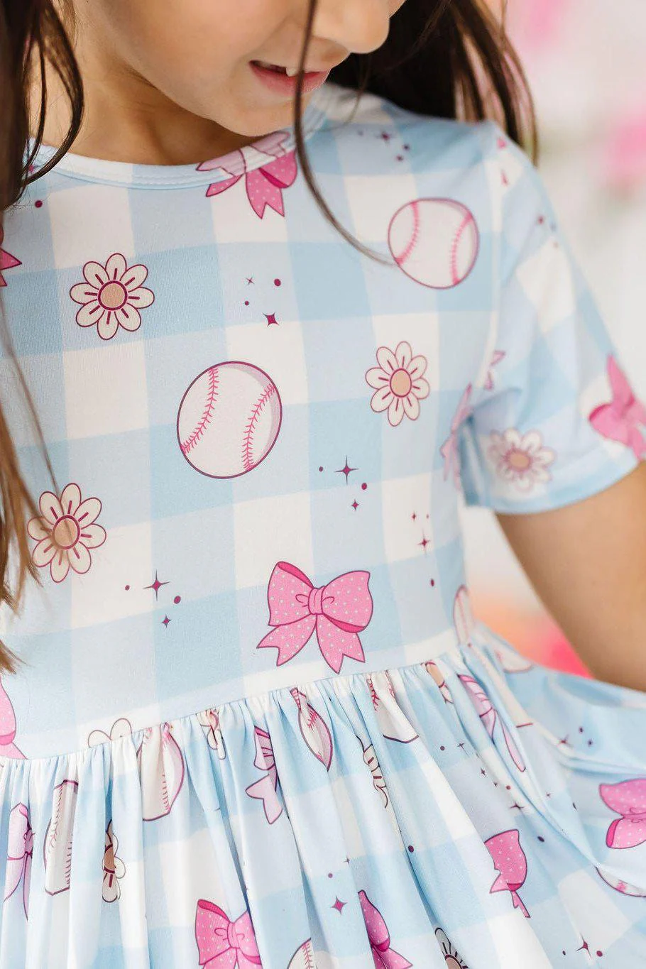 Mila & Rose Take Me Out to the Bow Game SS Pocket Twirl Dress
