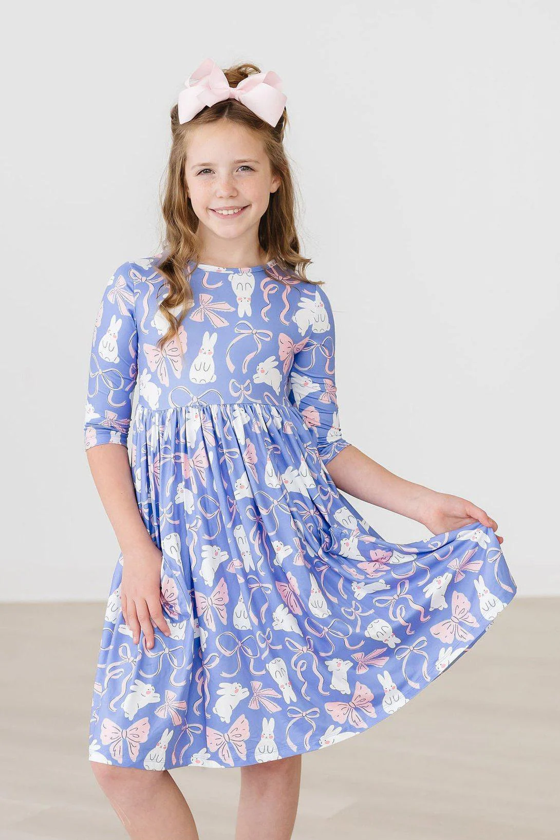 Mila & Rose Hop, Skip, & Twirl 3/4 Sleeve Pocket Twirl Dress