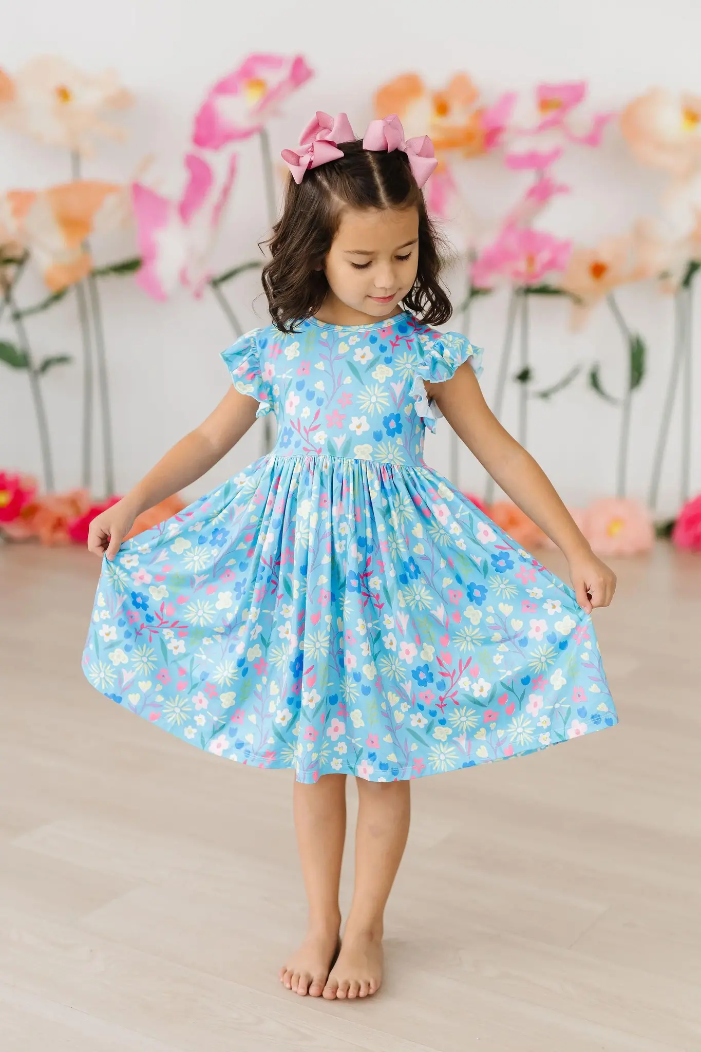Mila & Rose Springtime Splendor Flutter Sleeve Twirl Dress
