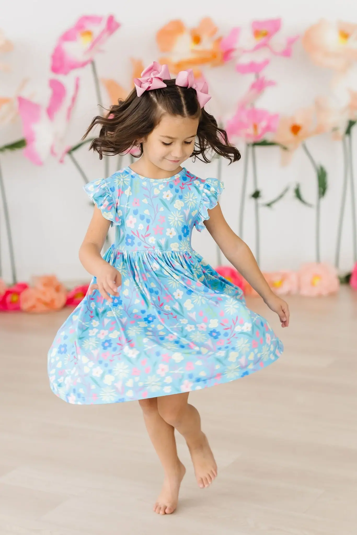 Mila & Rose Springtime Splendor Flutter Sleeve Twirl Dress